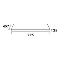 Wastafelblad Beton 99.5x45.7x2.5 cm Beton Grijs