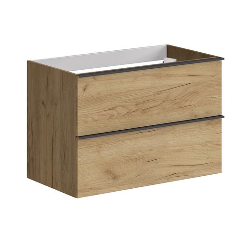 Wastafelonderkast Allibert Santiago Olav 2 Lades Soft Close Eiken Hout 80x55x46 cm 