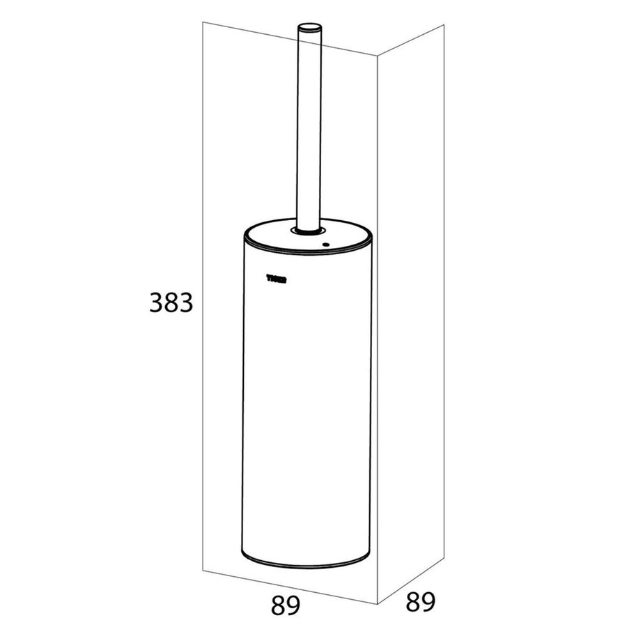 Tiger Noon Toiletborstel Met Houder Vrijstaand RVS Geborsteld 9x9x38 cm