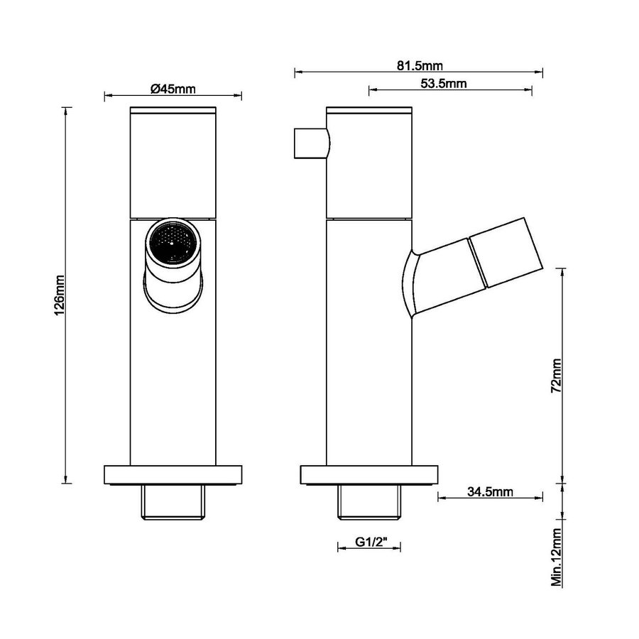 Fonteinkraan Wiesbaden Amador Inbouw 1/2 Mat Zwart