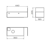 Clou Fonteinkast Open Met Handdoekhouder tbv Flush Fontein Zwart (Kraangat Links)