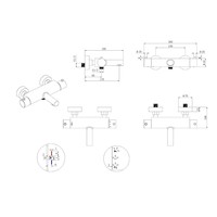 Badkraan Wiesbaden Style Thermostatisch Cool Touch HOH 15 cm Geborsteld Staal