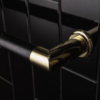 Elektrische Radiator Cascade 60x12 cm Nero Marquina Marble / Unlacquered Brass