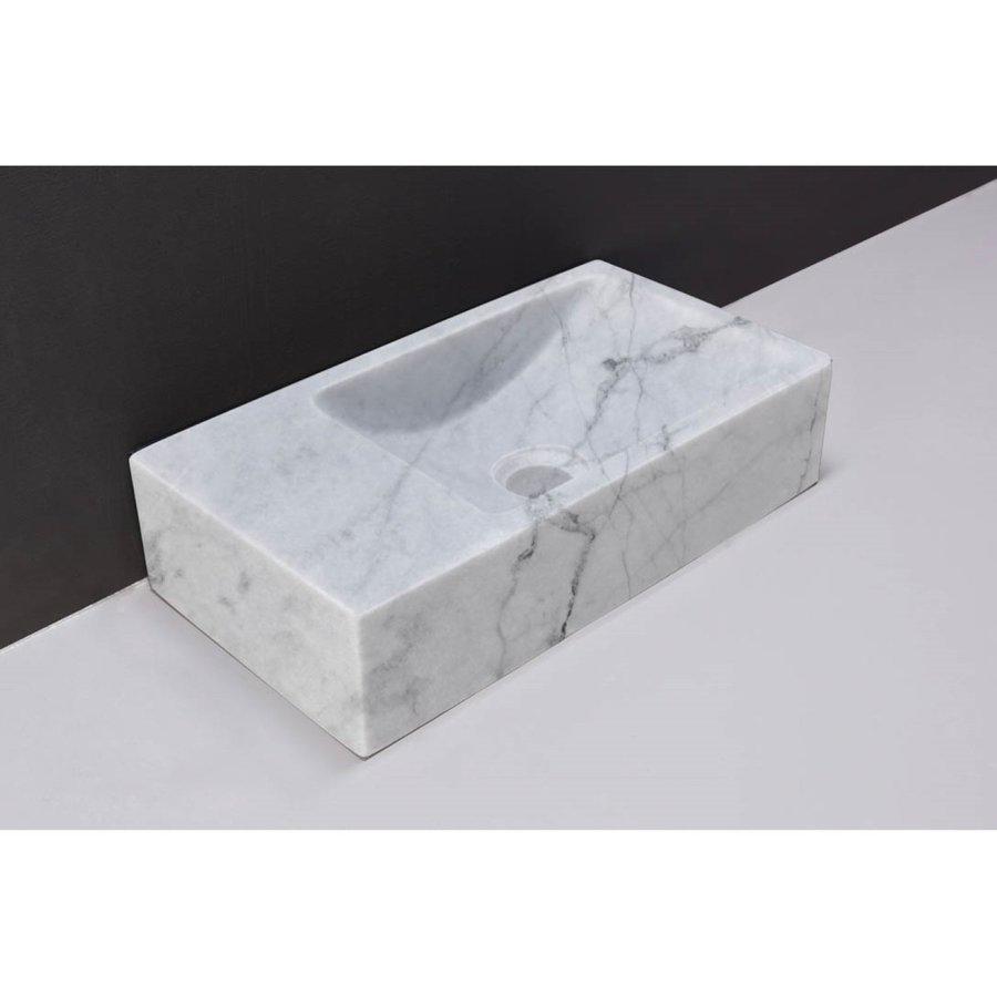 Fontein Forzalaqua Venetia Carrara Gepolijst Kraangat Links 40x22x10 cm