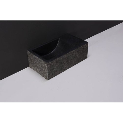 Fontein Forzalaqua Venetia XS Graniet Gezoet Gebrand Zonder Kraangat Rechts 29x16x10 cm 