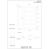 Designradiator Boss & Wessing Tubi Handdoekrek 85x50 cm Mat Wit Zij-Onderaansluiting