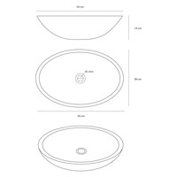 Waskom Differnz Dias Ovaal 50x38x14 cm Keramiek Wit