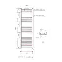 Designradiator Boss & Wessing Vertico Multirail 120x40 cm Wit Zij-Onderaansluiting