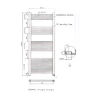 Designradiator Boss & Wessing Vertico Multirail 120x50 cm Wit Zij-Onderaansluiting
