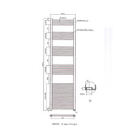 Designradiator Boss & Wessing Vertico Multirail 180x50 cm Chroom Zij-Onderaansluiting