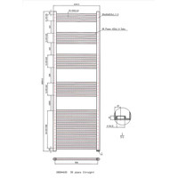 Designradiator Boss & Wessing Vertico Multirail 180x60 cm Wit Zij-Onderaansluiting