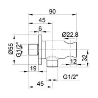 Handdouchehouder Sanimex Bellezza Bagno met Muuraansluiting Rond Geborsteld RVS