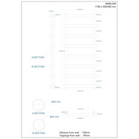 Designradiator Boss & Wessing Tubi Handdoekrek 115x50 cm Zij-Onderaansluiting Mat Cappuccino