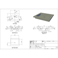 Wastafel Forzalaqua Helsinki Hardsteen Gefrijnd Zonder Kraangat 60,5x51,5x9,5 cm