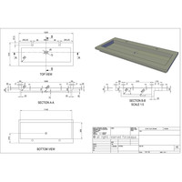 Wastafel Forzalaqua Helsinki Hardsteen Gezoet Met 2 Kraangaten 120,5x51,5x9,5 cm