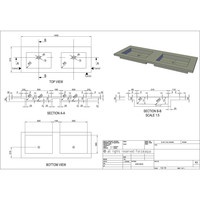 Wastafel Forzalaqua Helsinki Hardsteen Gezoet Zonder Kraangat 140,5x51,5x9,5 cm