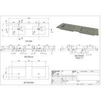 Wastafel Forzalaqua Helsinki Hardsteen Gezoet Zonder Kraangat 160,5x51,5x9,5 cm