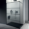 Inloopdouche Lacus Tremiti Wall 110x200 cm Helder Glas Stabilisatiestang Zwart
