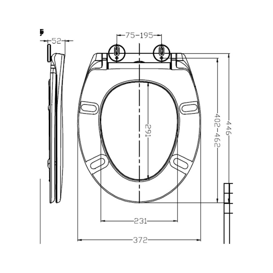 Toiletzitting Boss & Wessing Soft-Close One Touch Zitting Inclusief Deksel Mat Zwart