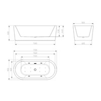 Whirlpool BWS Vrijstaand Ligbad Inclusief Waste Chroom 170x80x59 cm Wit