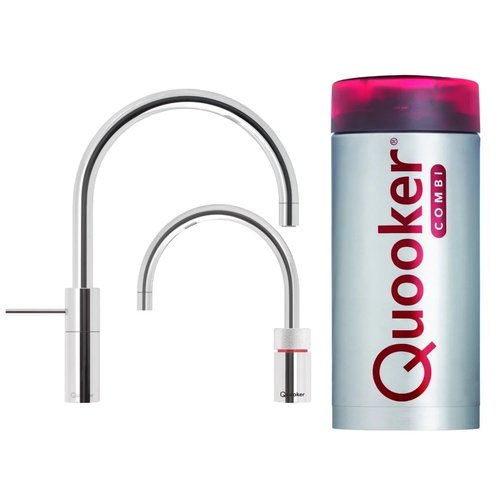 Quooker Nordic Round Twintaps met Combi + Boiler Chroom 