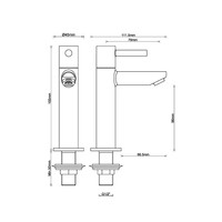 BWS Danu XL 15 cm Toiletkraan 1/2'' Met Keramisch Binnenwerk Mat Zwart