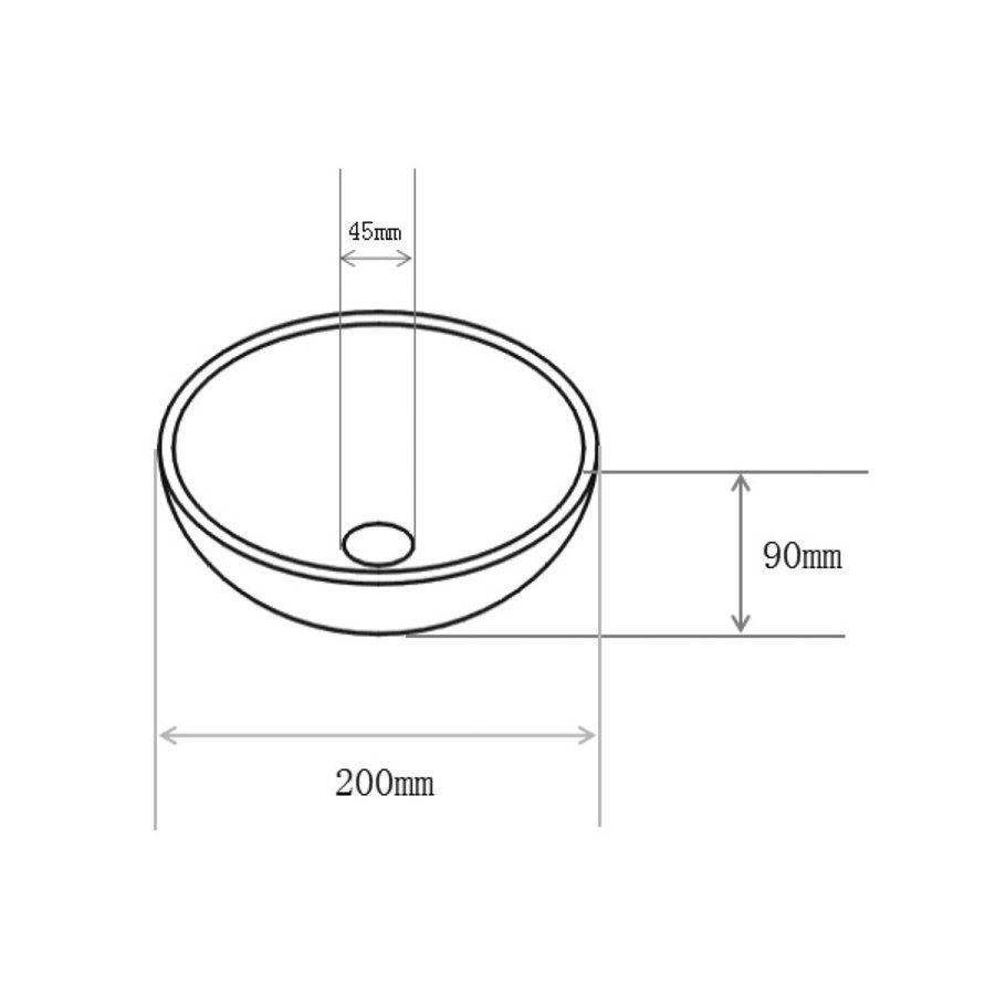 Waskom Boss & Wessing Opbouw Rond Keramiek 20x9cm Mat Wit
