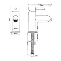 BWS Wastafelmengkraan Laag Model 16 cm Gunmetal