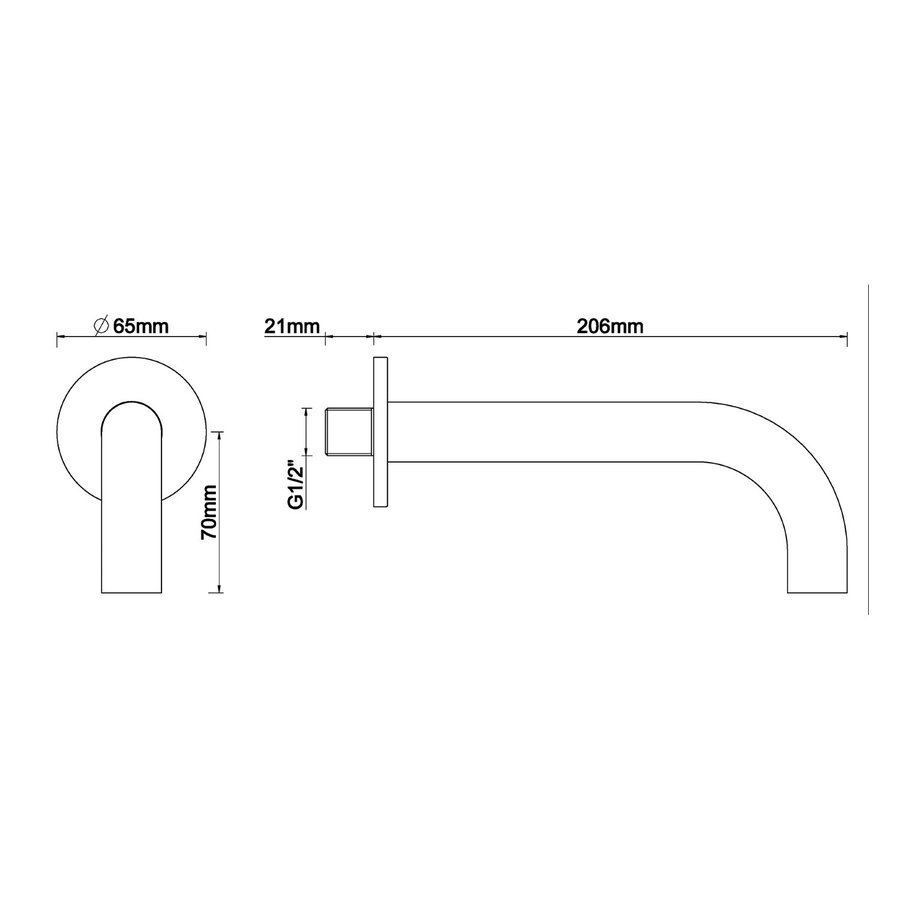 Inbouwuitloop Wiesbaden Rond 20 cm 1/2'' Gunmetal