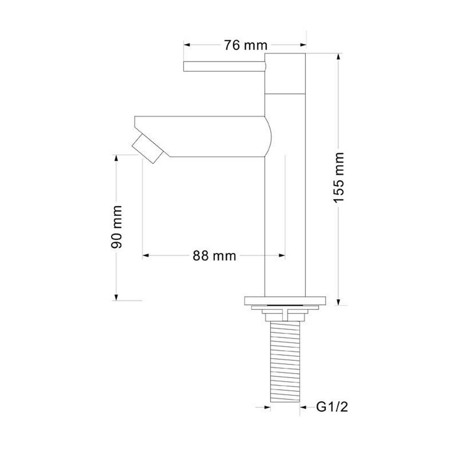 Fonteinkraan Sanilux 15,5x8,8 cm Gun Metal Geborsteld