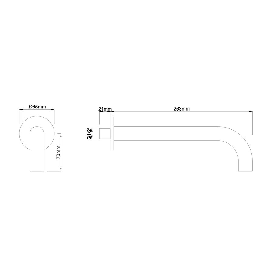 BWS Inbouwuitloop Rond 25 cm 1/2" Gunmetal
