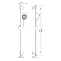 BWS Glijstangset Codos Luxe Compleet Met Handdouche En Doucheslang Gunmetal