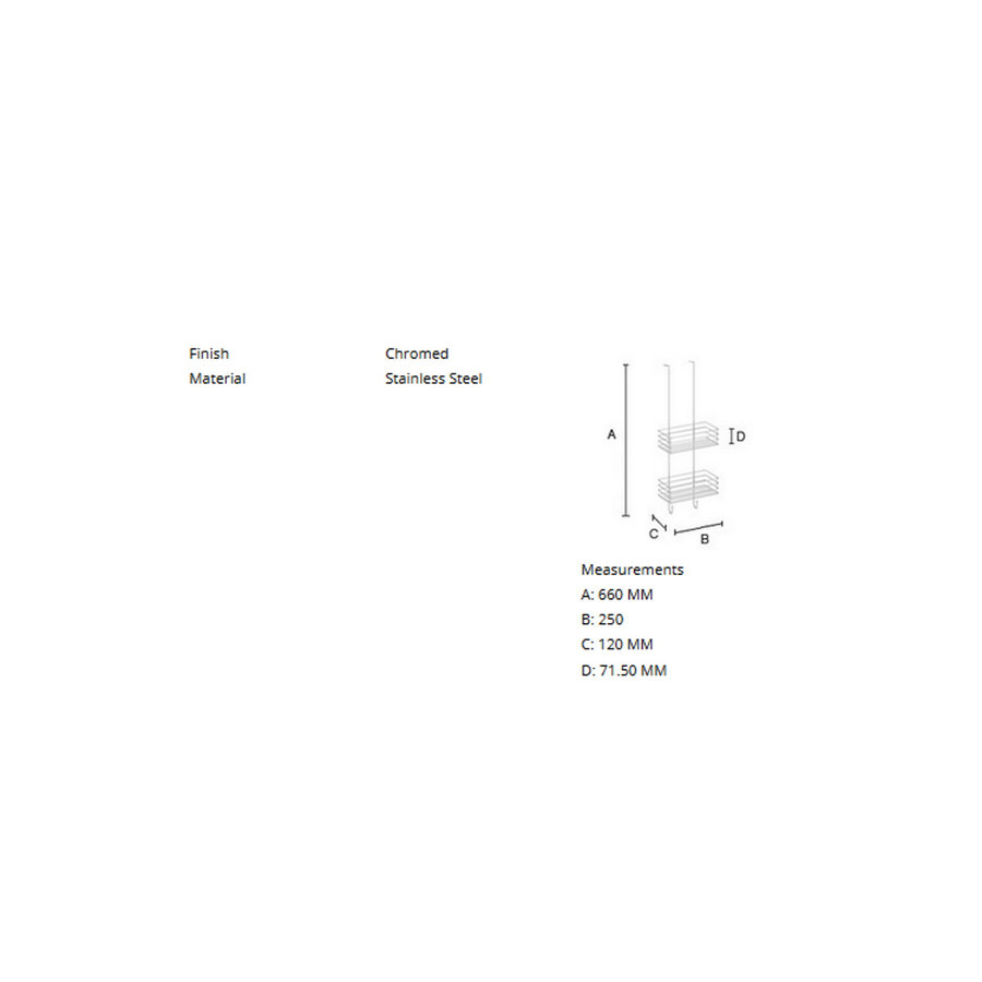 Douchedraadkorf Smedbo Xtra Dubbel Ophangbaar Met Rechte Haken Chroom