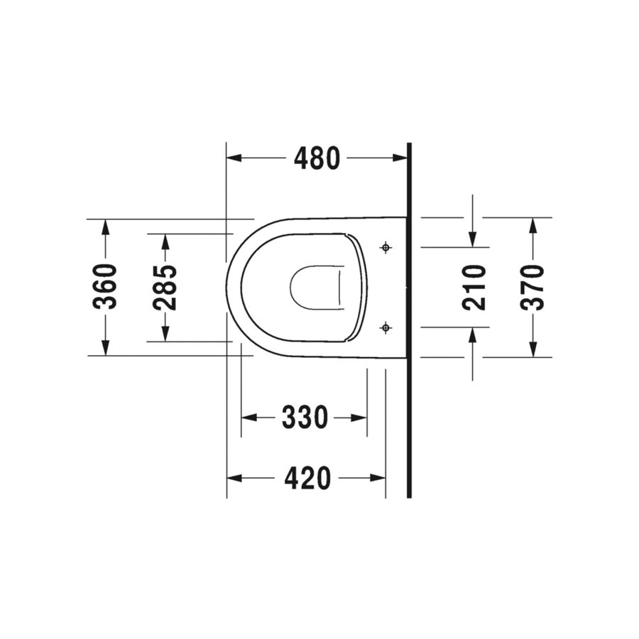 Wandcloset Duravit Starck Me Compact Rimless Diepspoel 48 cm Met Softclose Zitting Wit