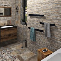 Handdoekhouder Sapho Patron 45x6 cm Mat Zwart