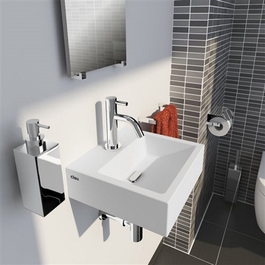 Clou Flush 1 Toiletfontein Met Kraangat En Plug Wit Keramiek 28x27x9cm