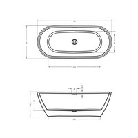 Ligbad Riho Inspire Vrijstaand 180x80 cm Wit Glanzend