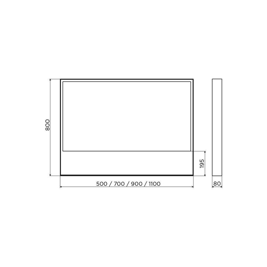 Clou Look At Me Spiegel 2700K LED-Verlichting IP44 Omlijsting In Mat Wit 50x8x80cm