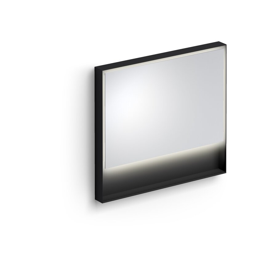 Clou Look At Me Spiegel 2700K LED-Verlichting IP44 Omlijsting In Mat Zwart 90x8x80cm