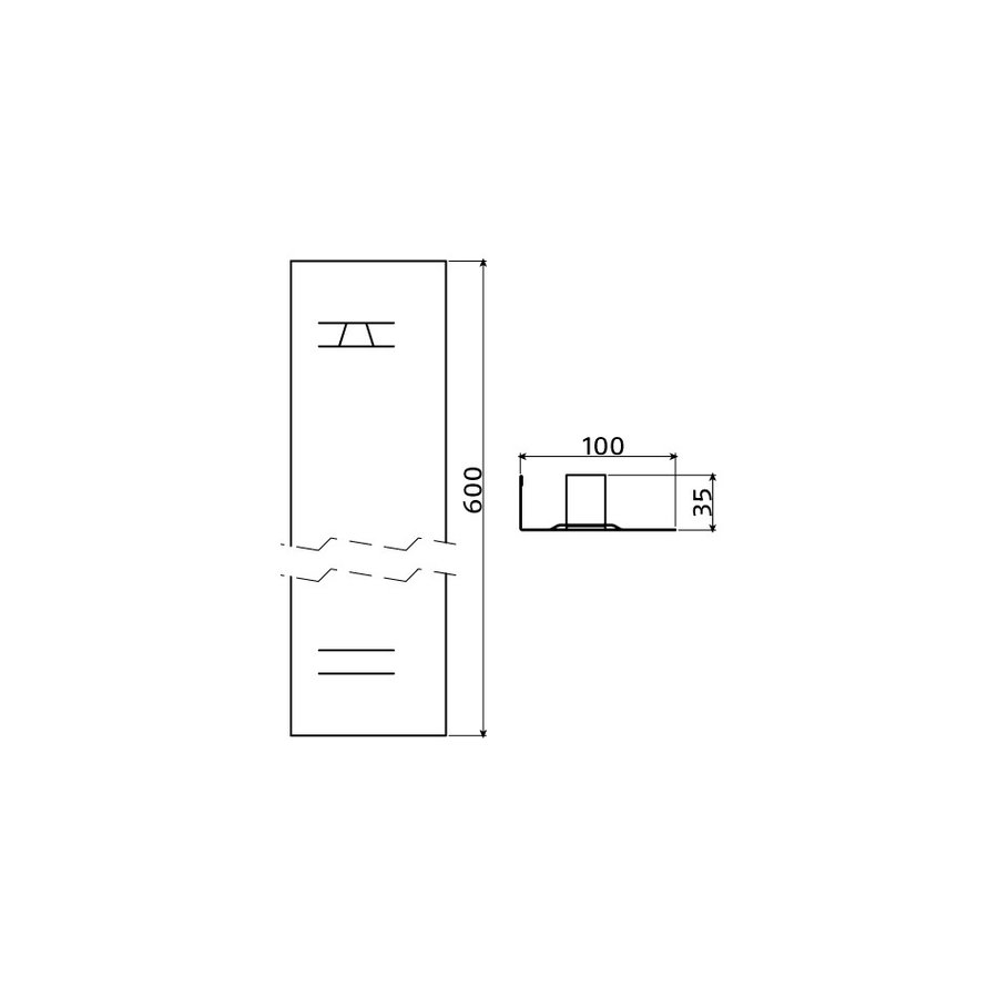 Clou Hold Me Set a 2 Kantlijsten Voor Verdikte Spiegelbevestiging RVS Gepolijst 60cm