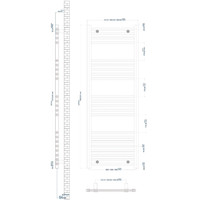 Radiator Boss & Wessing Wingrave 140x60 cm Mat Zwart Zij-Onderaansluiting (780 Watt)