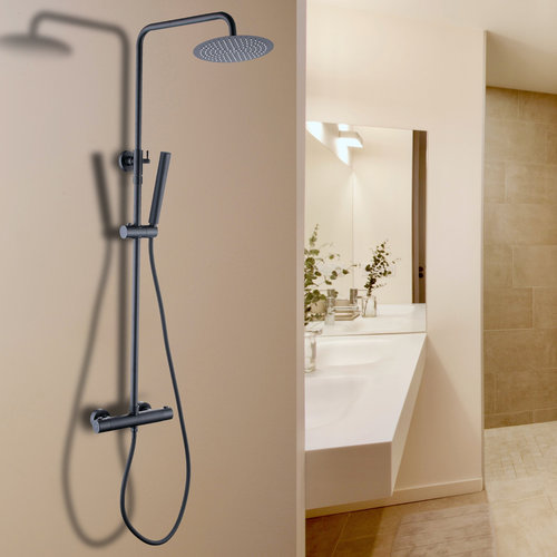 Opbouw Doucheset Wiesbaden Caral-Eco Twenty Thermostatisch Mat Zwart PVD Coating 