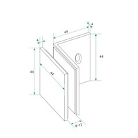 Glaskoppeling Set tbv Inloopdouche Wiesbaden Zonder Profiel Chroom