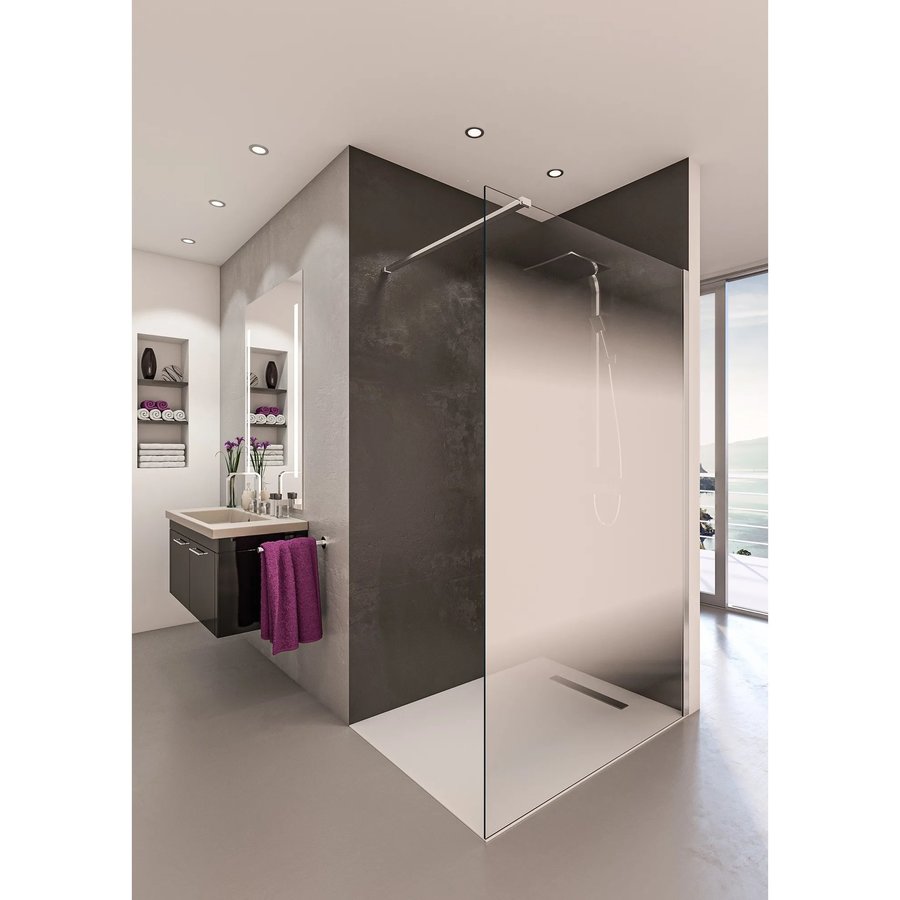 Inloopdouche BWS Free Time 140x200 cm Mist Glas Timeless Coating Chroom