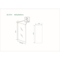 Zijwand Wiesbaden Skyline Voor Douchedeur 90x200 cm 8 mm NANO Coating Mat Zwart