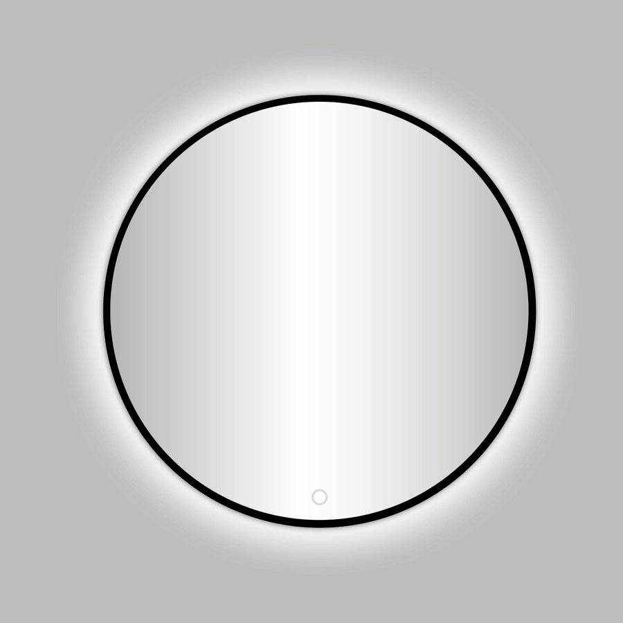 Badkamerspiegel Best Design Venetië Nero LED Verlichting 120 cm Rond Mat Zwart