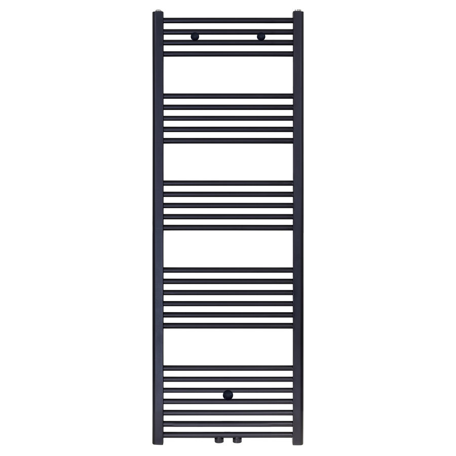 Designradiator Nile Gobi 160x60 cm Geborsteld Mat Zwart midden-onderaansluiting