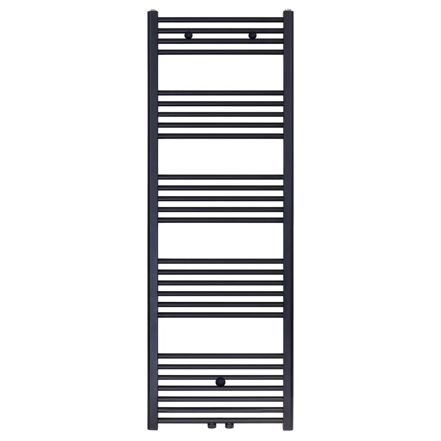 Designradiator Nile Gobi 160x60 cm Geborsteld Mat Zwart midden-onderaansluiting