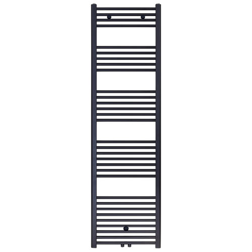 Designradiator Nile Gobi 180x50 cm Geborsteld Mat Zwart Midden-Onderaansluiting 