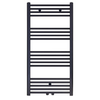 Designradiator Nile Gobi 110x60cm Geborsteld Mat Zwart midden-onderaansluiting